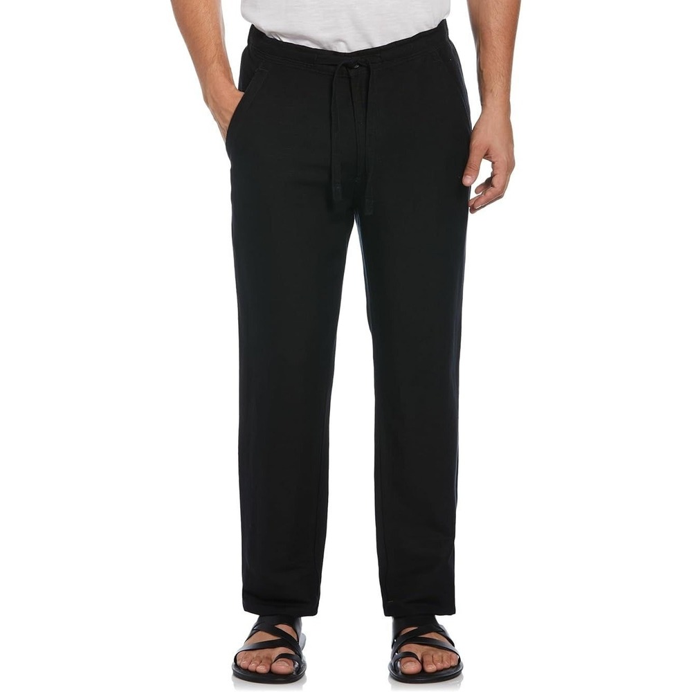 Cubavera Men's Linen Blend Lightweight Beach Pants - Black - XXL - 32" Inseam